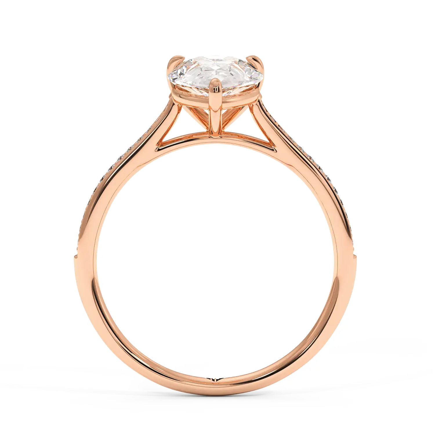 18K Rose Gold Poppy Pave Engagement Ring