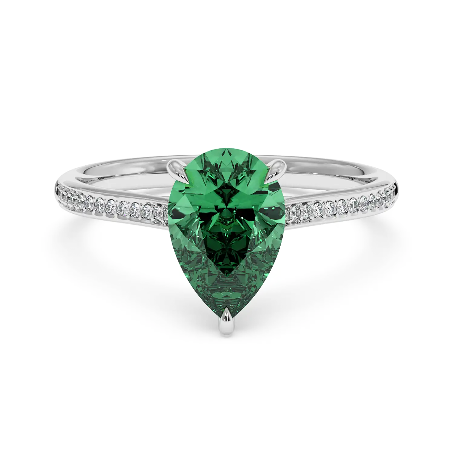 Platinum Poppy Pave Engagement Ring