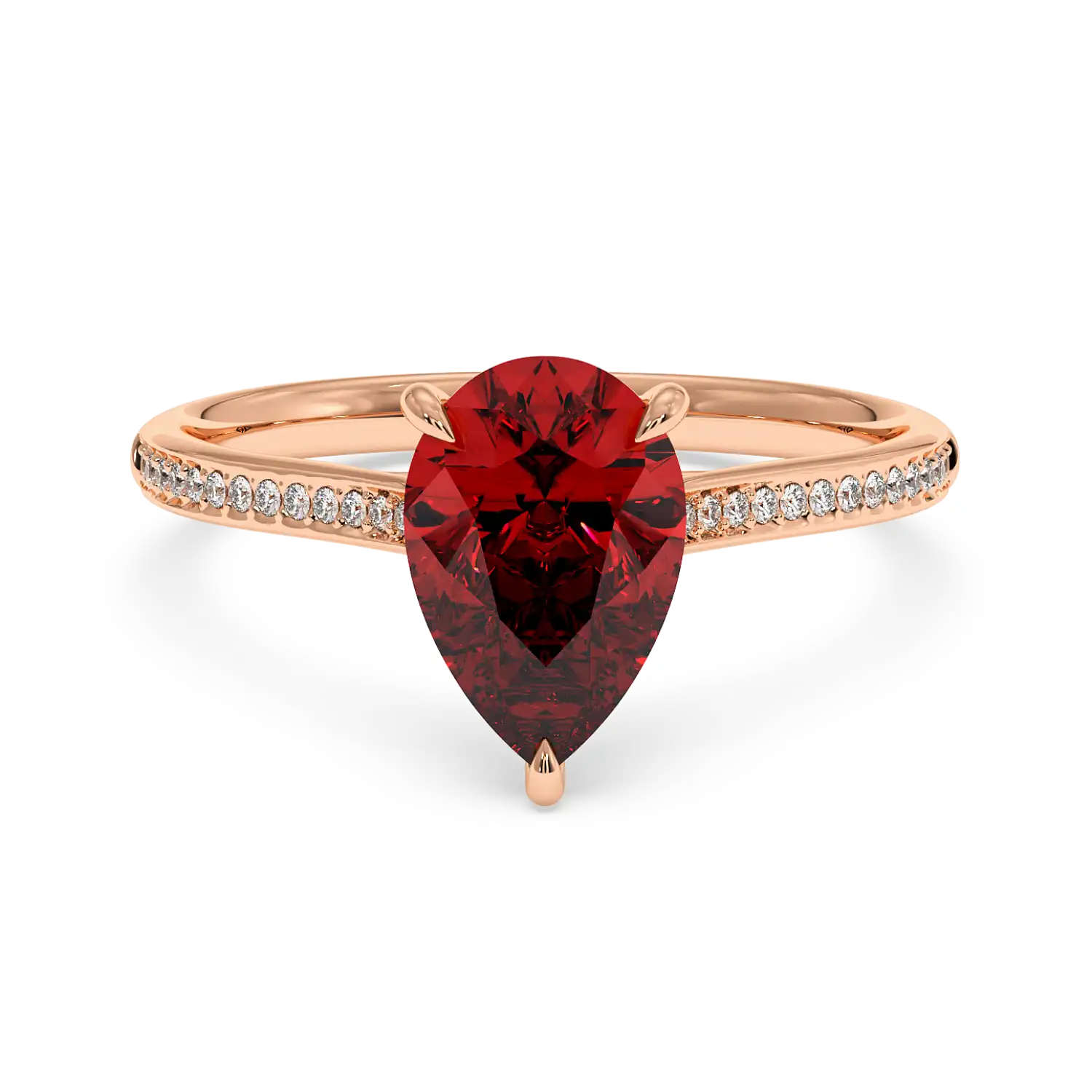 18K Rose Gold Poppy Pave Engagement Ring