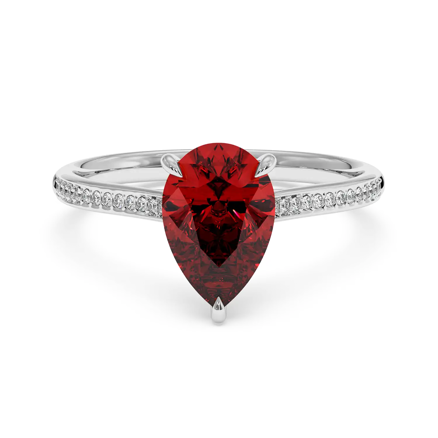 Platinum Poppy Pave Engagement Ring