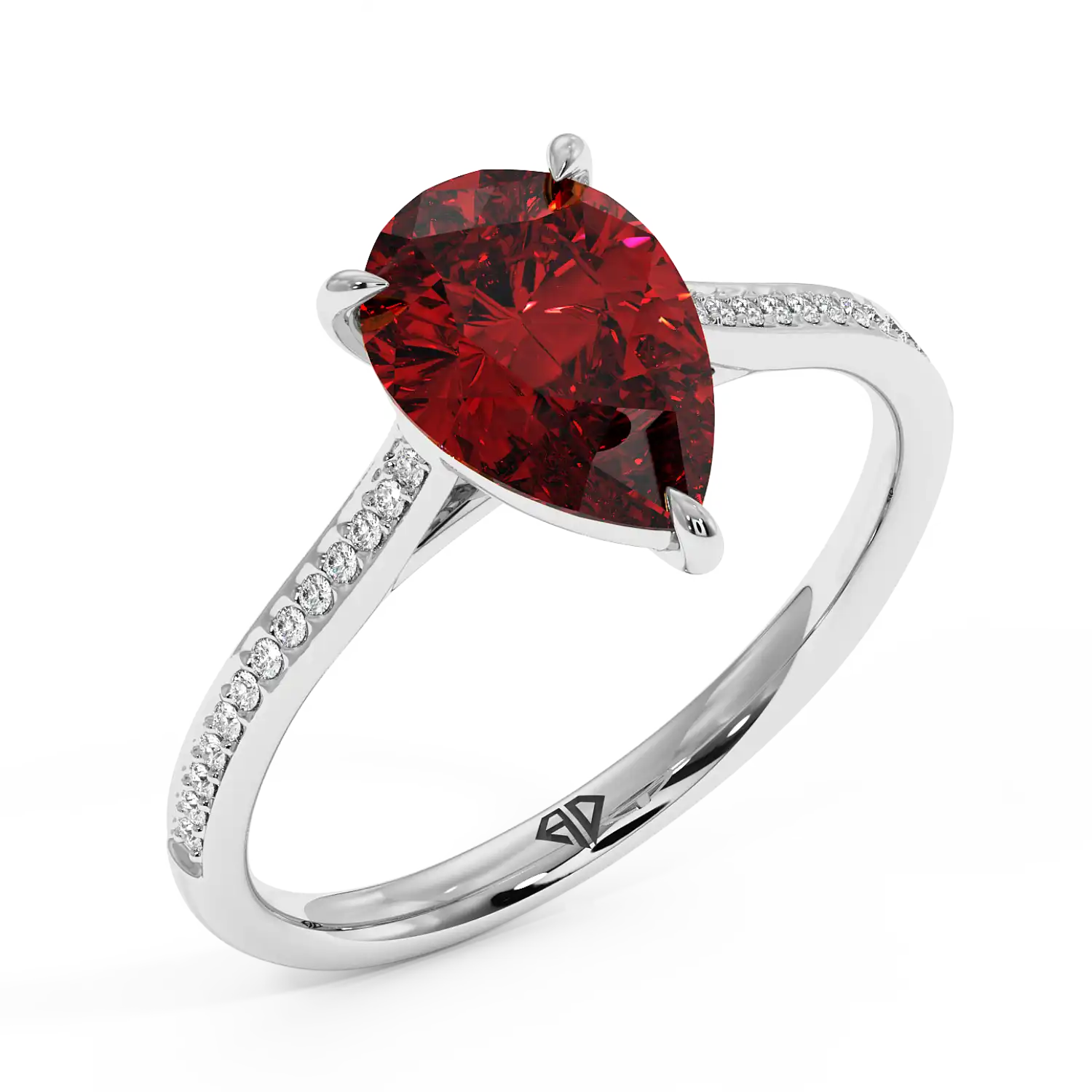 Platinum Poppy Pave Engagement Ring