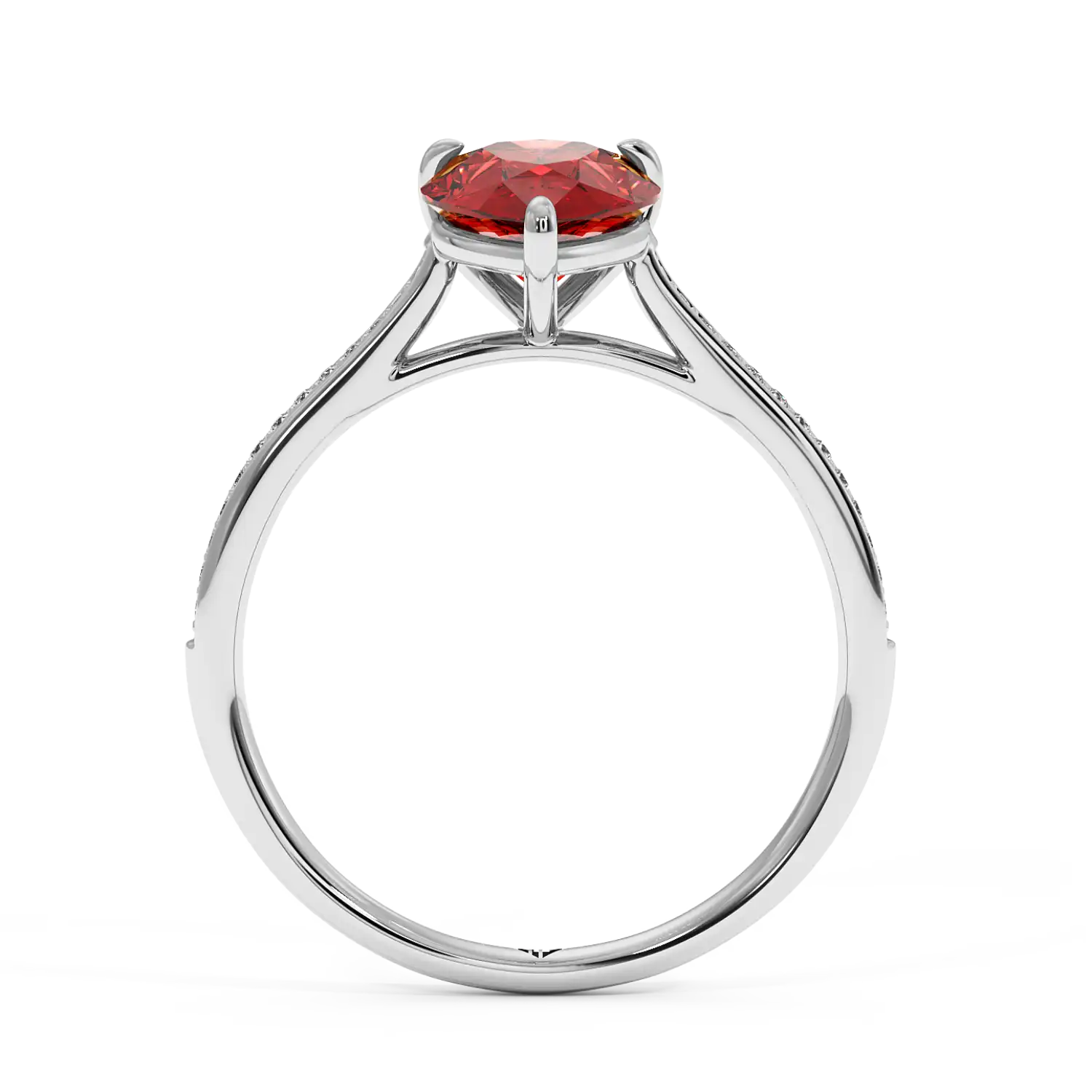 Platinum Poppy Pave Engagement Ring