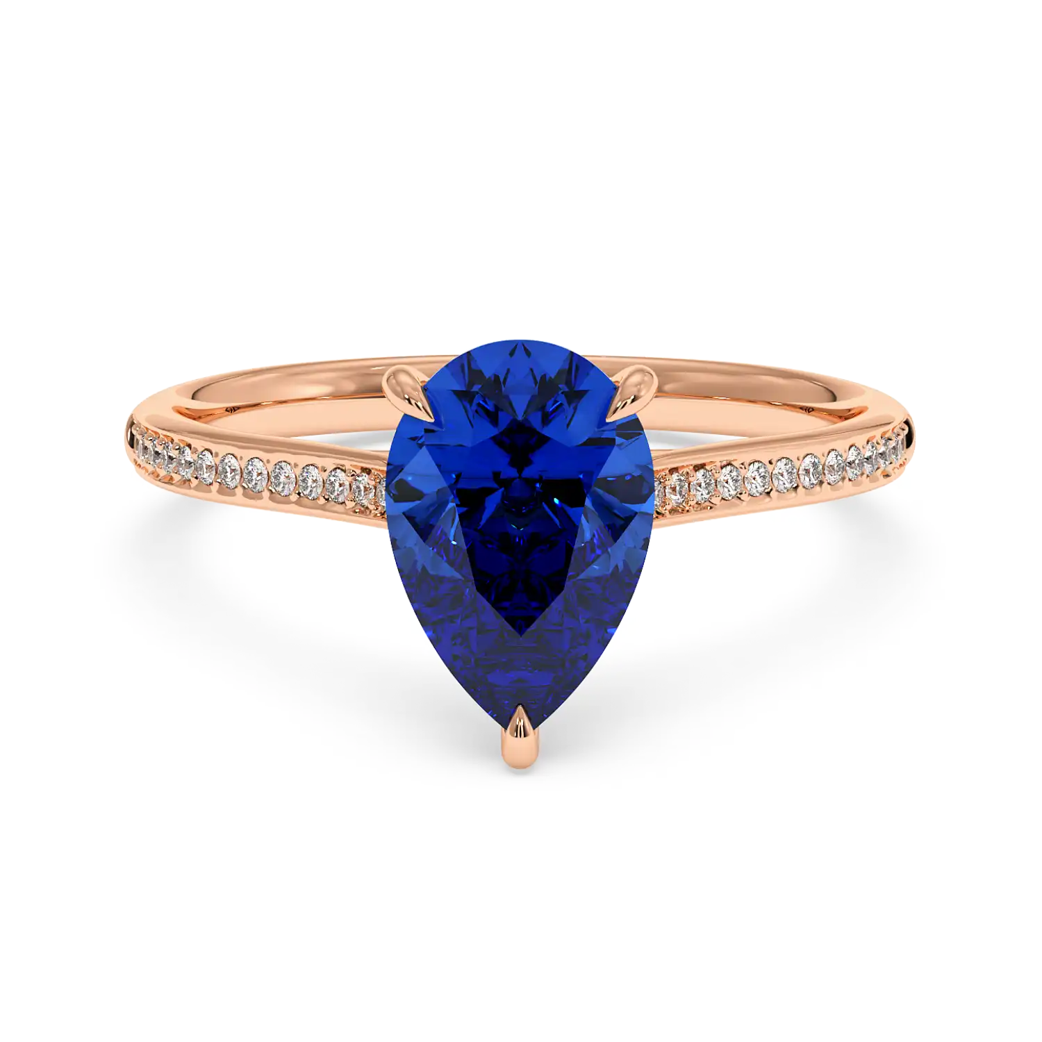 18K Rose Gold Poppy Pave Engagement Ring