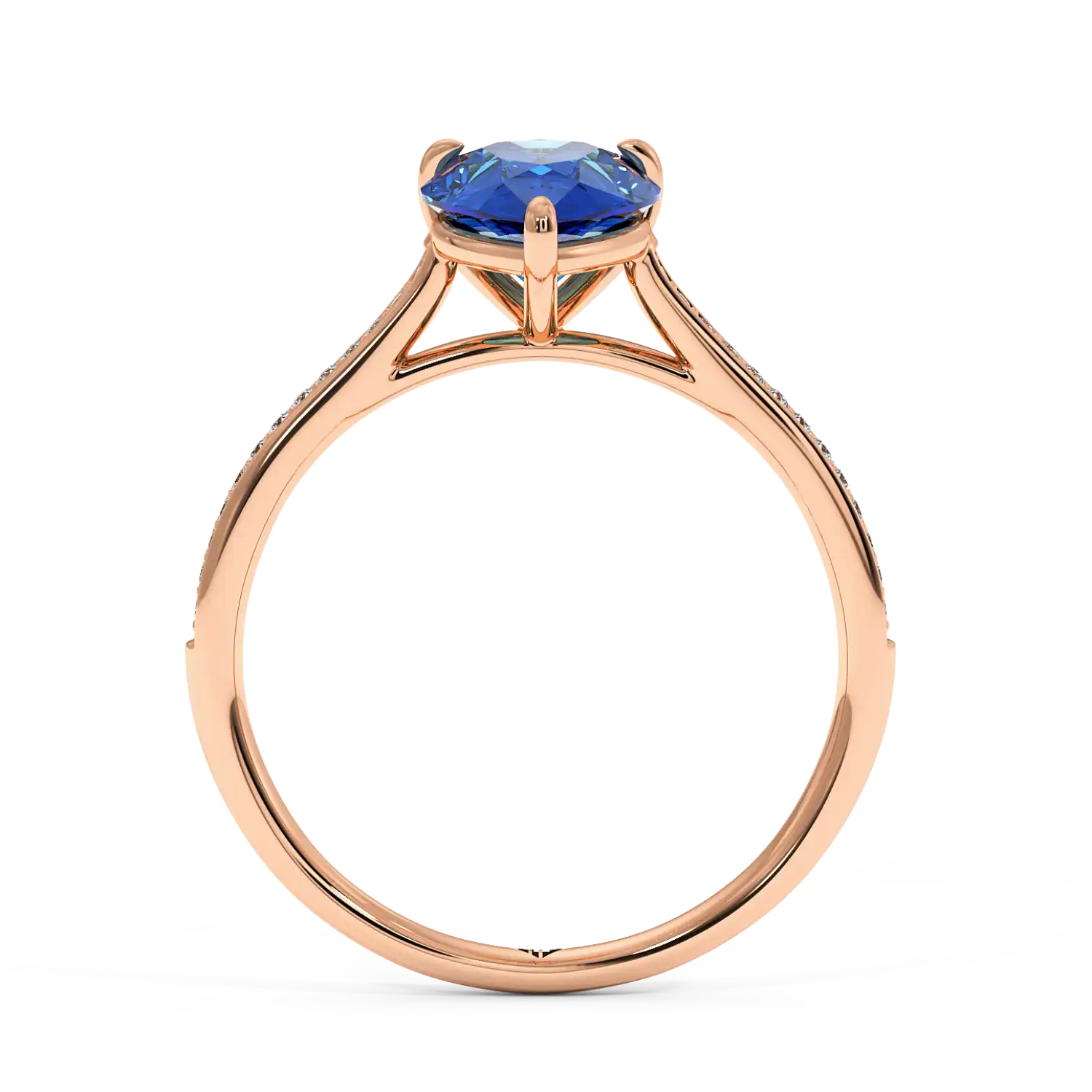 18K Rose Gold Poppy Pave Engagement Ring