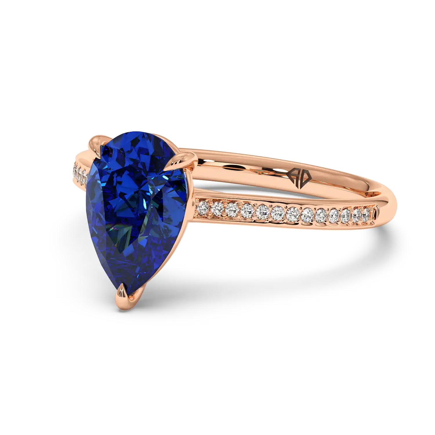 18K Rose Gold Poppy Pave Engagement Ring