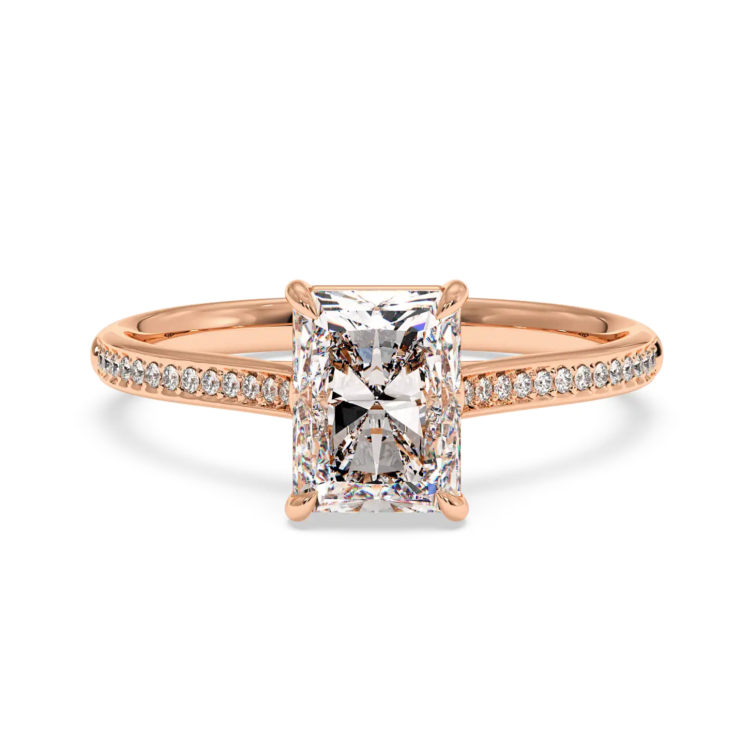 18K Rose Gold Poppy Pave Engagement Ring