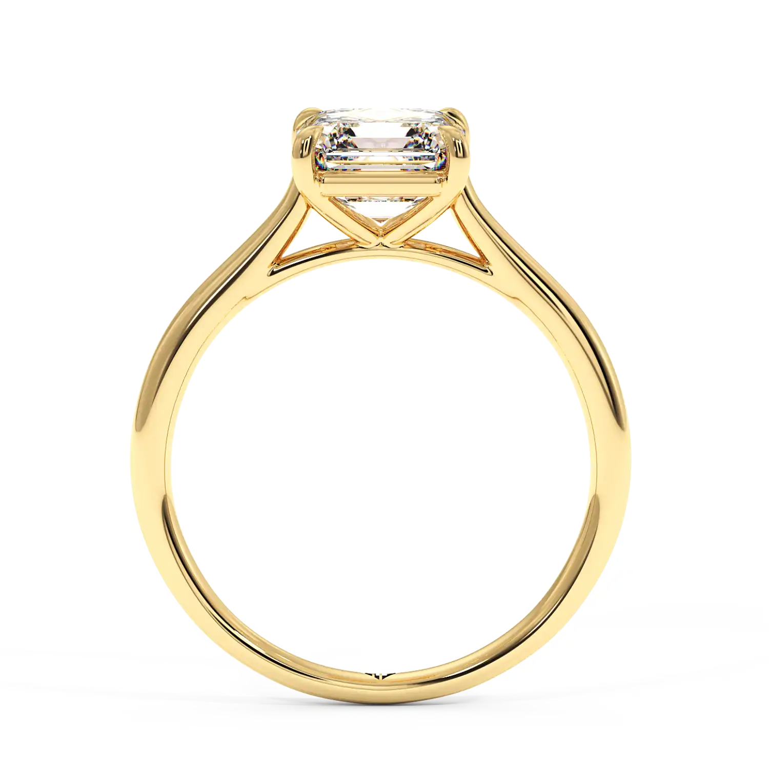 18K Yellow Gold Poppy Plain Shank Engagement Ring