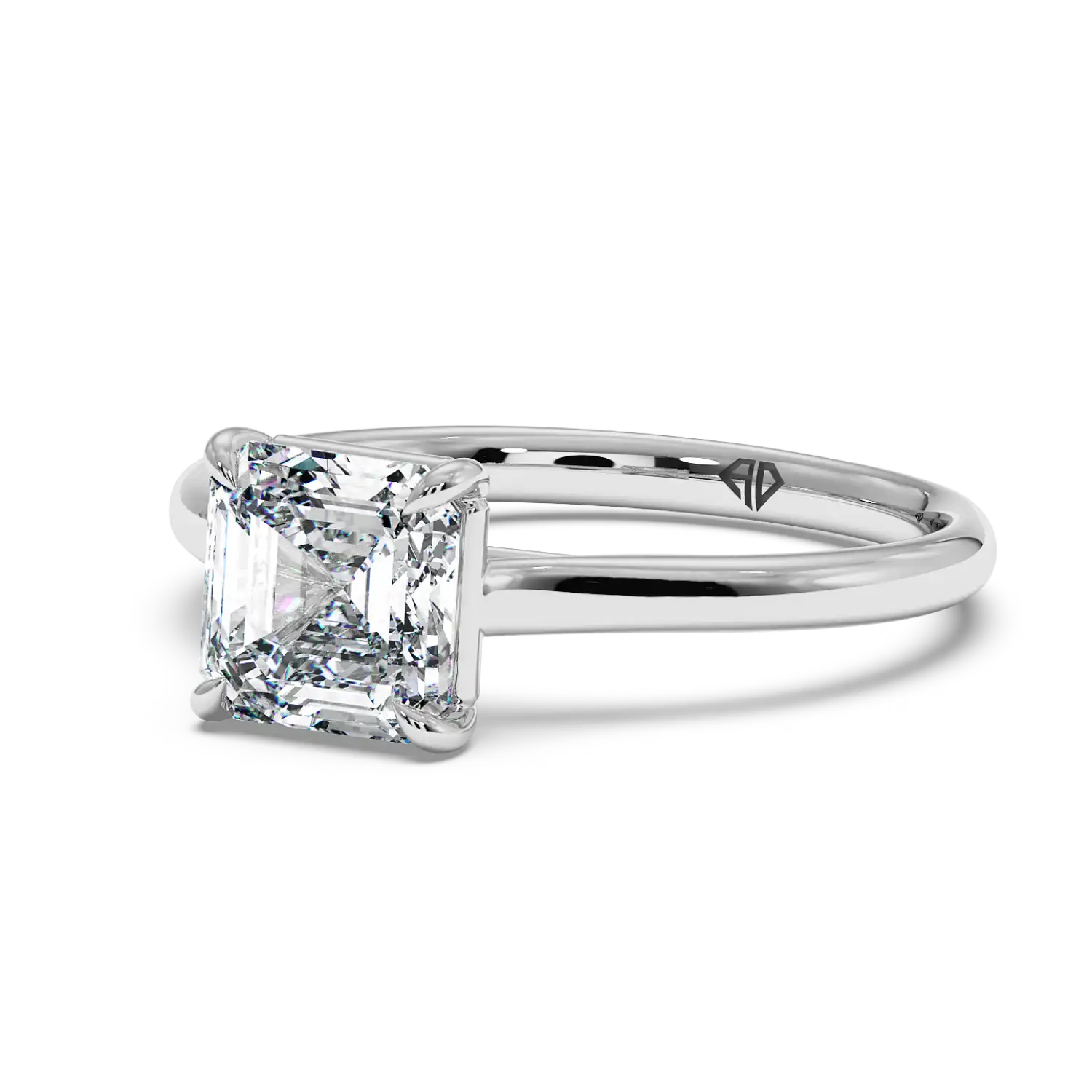 Platinum Poppy Plain Shank Engagement Ring