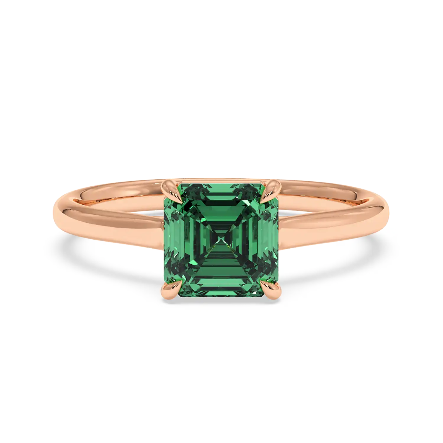 18K Rose Gold Poppy Plain Shank Engagement Ring