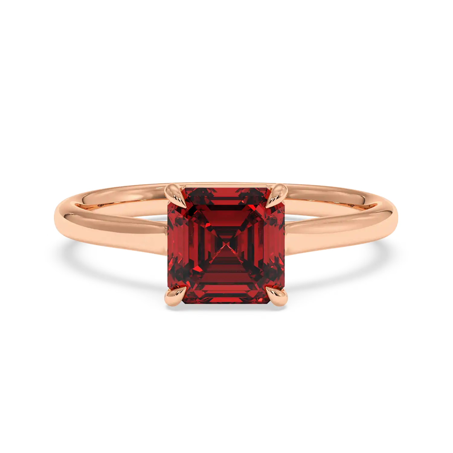 18K Rose Gold Poppy Plain Shank Engagement Ring