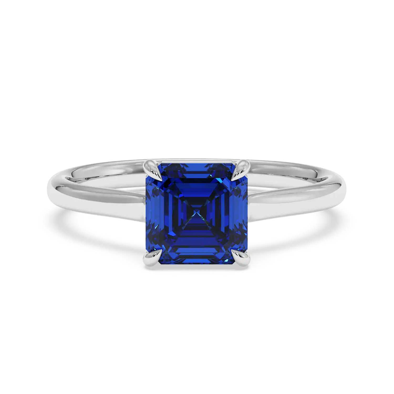 Platinum Poppy Plain Shank Engagement Ring