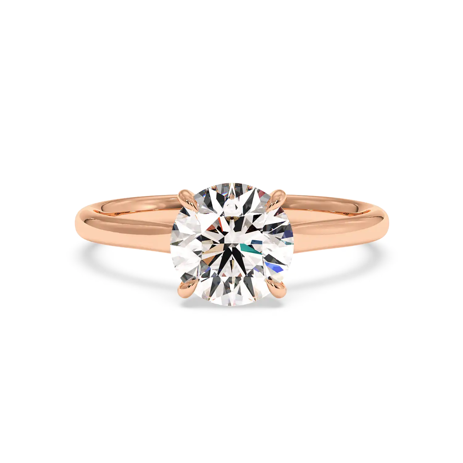 18K Rose Gold Poppy Plain Shank Engagement Ring