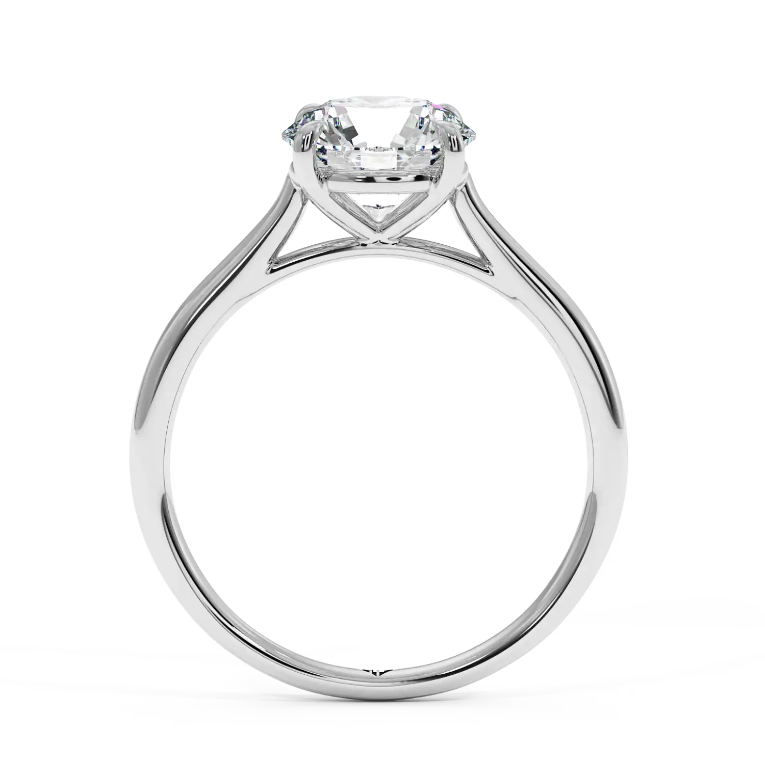 18K White Gold Poppy Plain Shank Engagement Ring