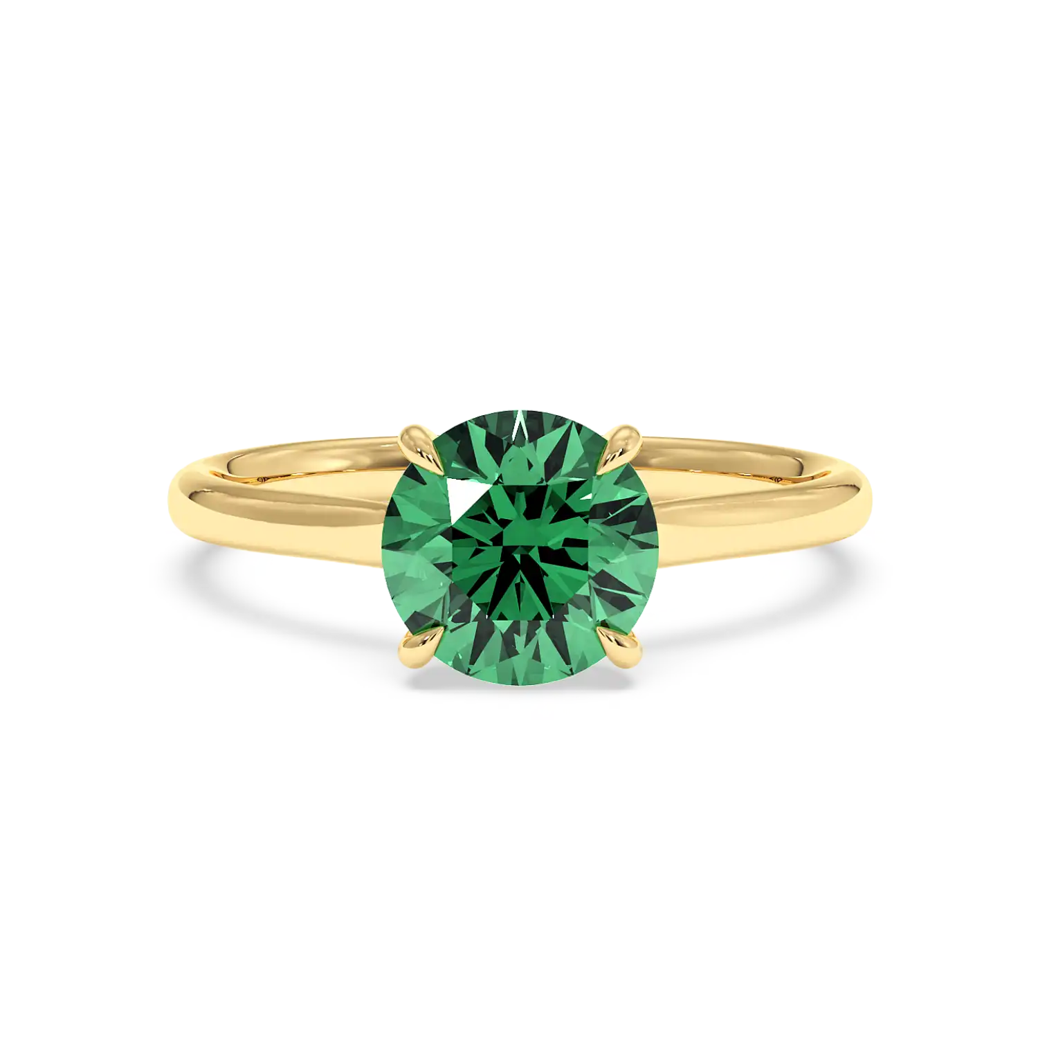 18K Yellow Gold Poppy Plain Shank Engagement Ring