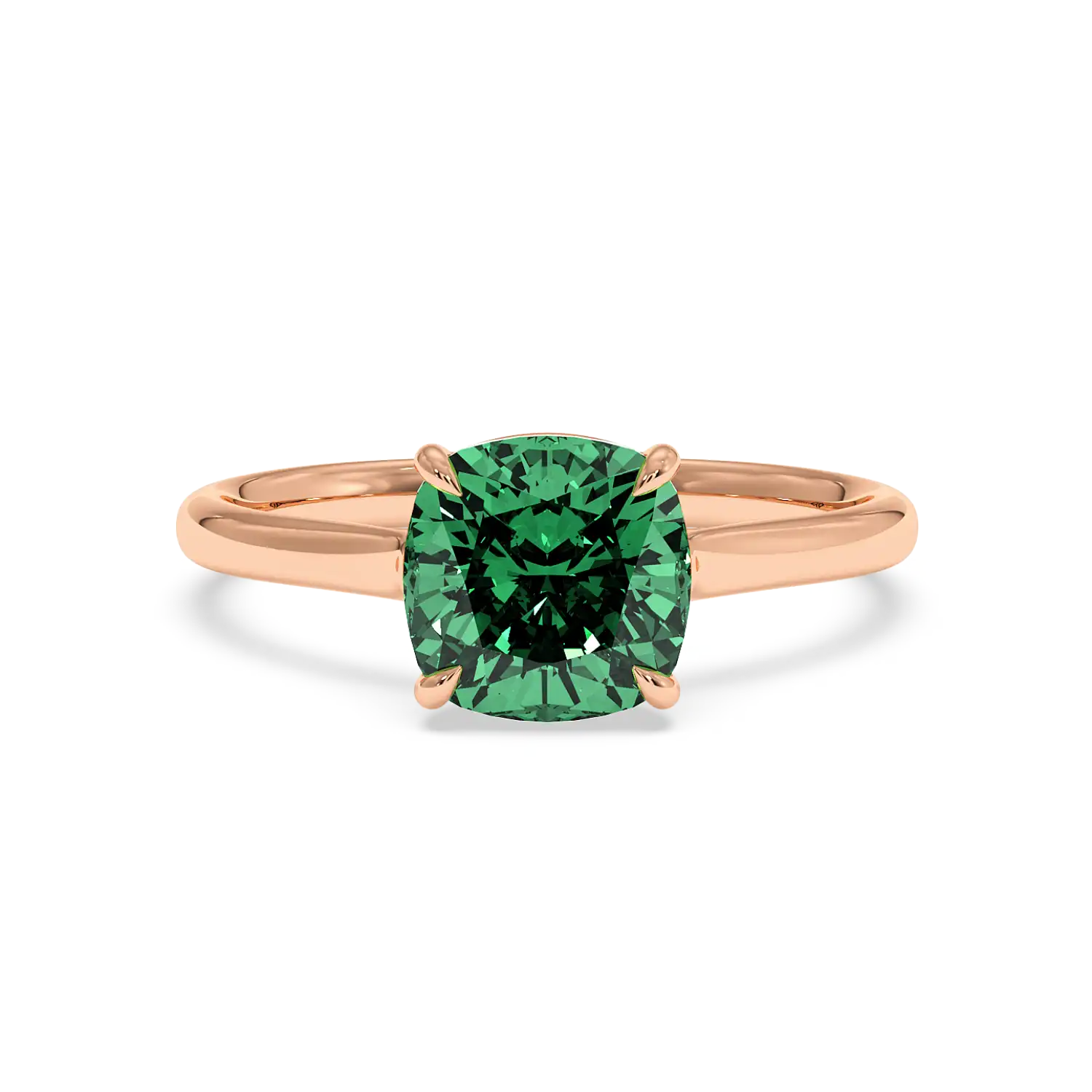 18K Rose Gold Poppy Plain Shank Engagement Ring