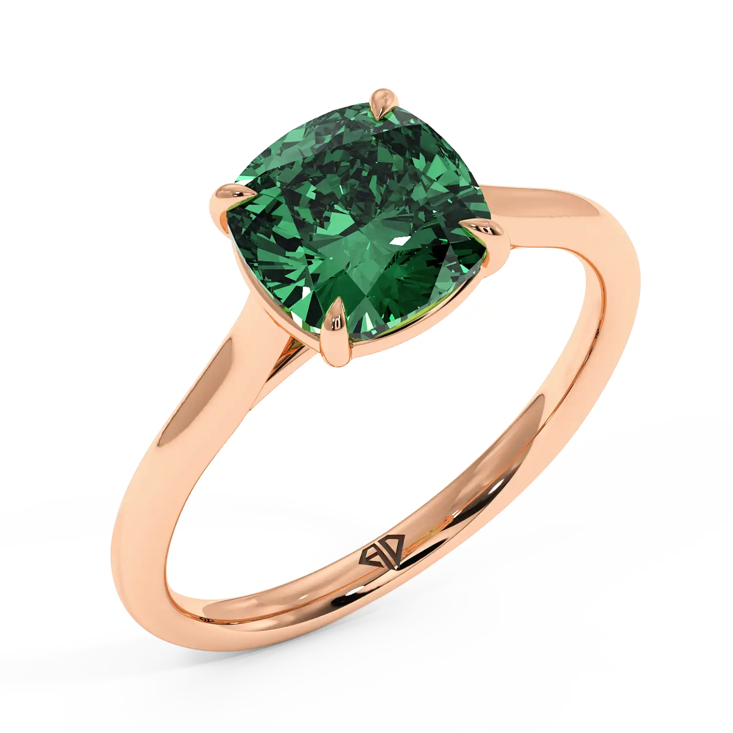 18K Rose Gold Poppy Plain Shank Engagement Ring