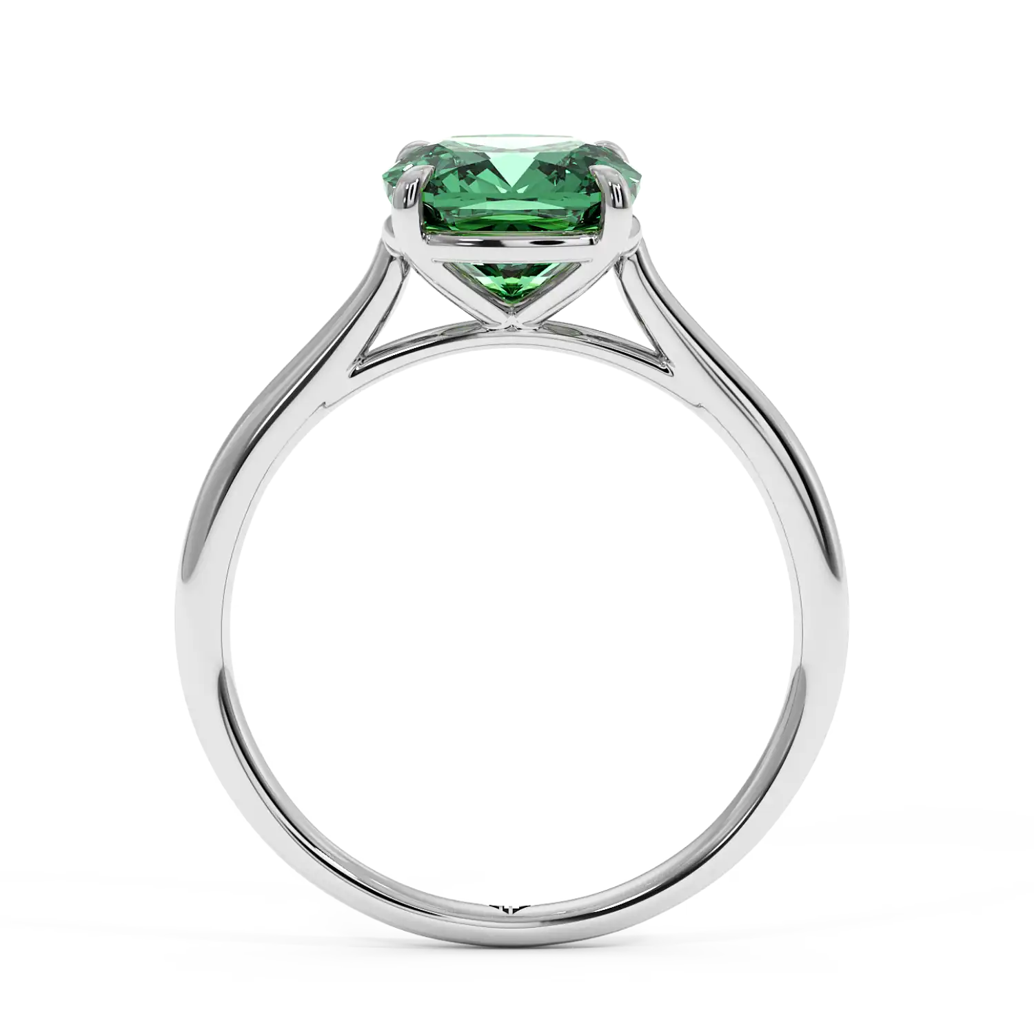 Platinum Poppy Plain Shank Engagement Ring