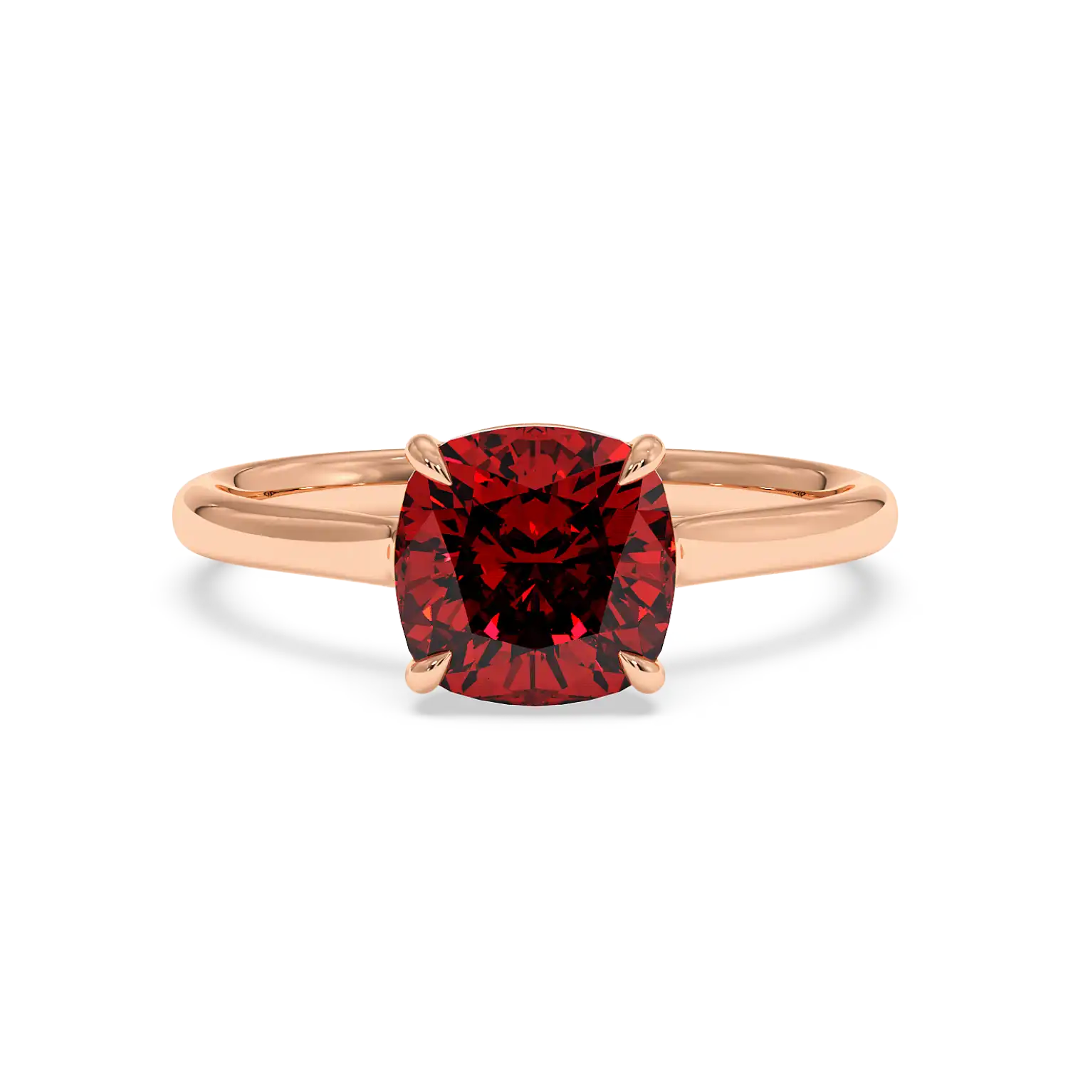 18K Rose Gold Poppy Plain Shank Engagement Ring