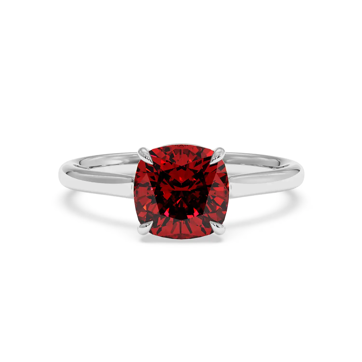 Platinum Poppy Plain Shank Engagement Ring