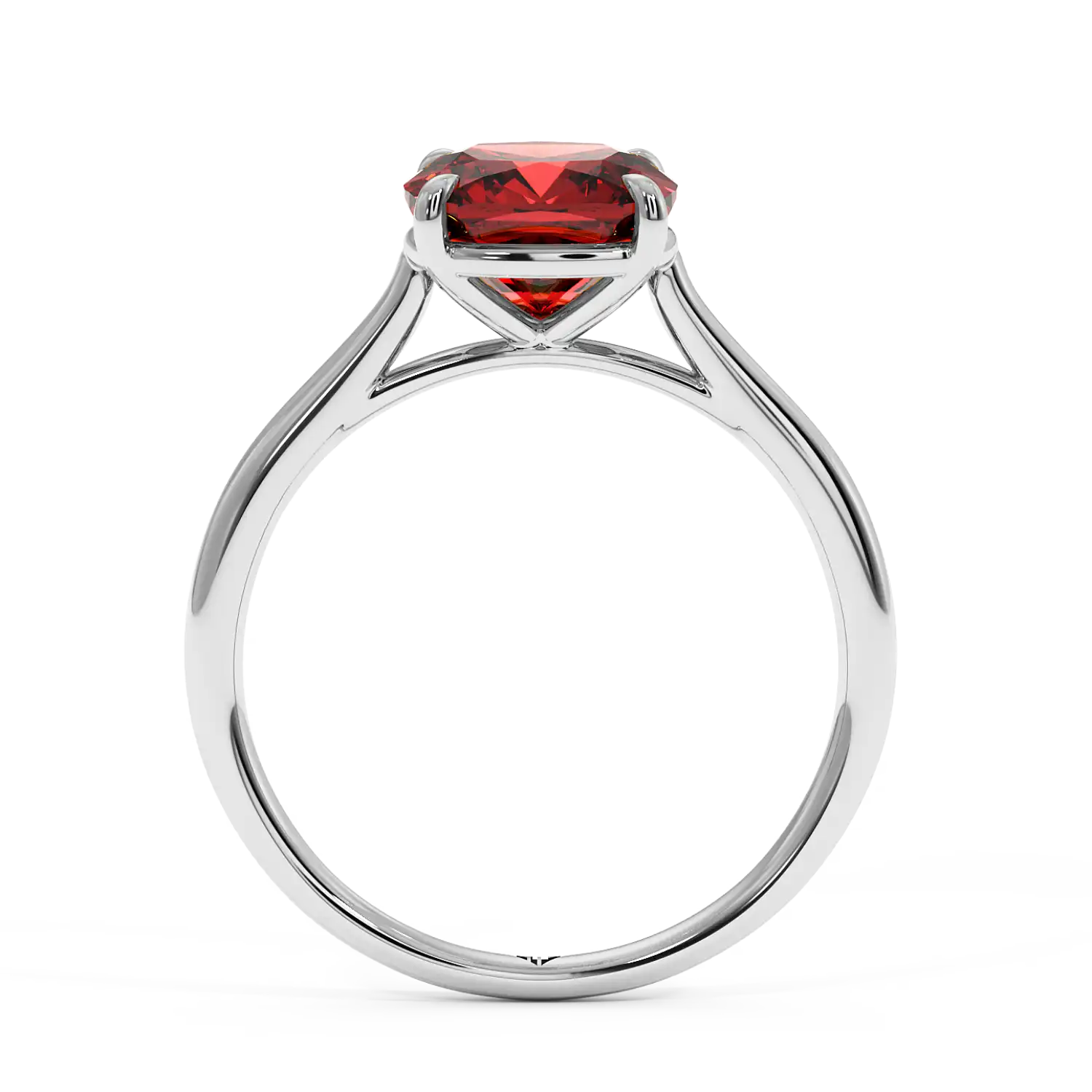 Platinum Poppy Plain Shank Engagement Ring