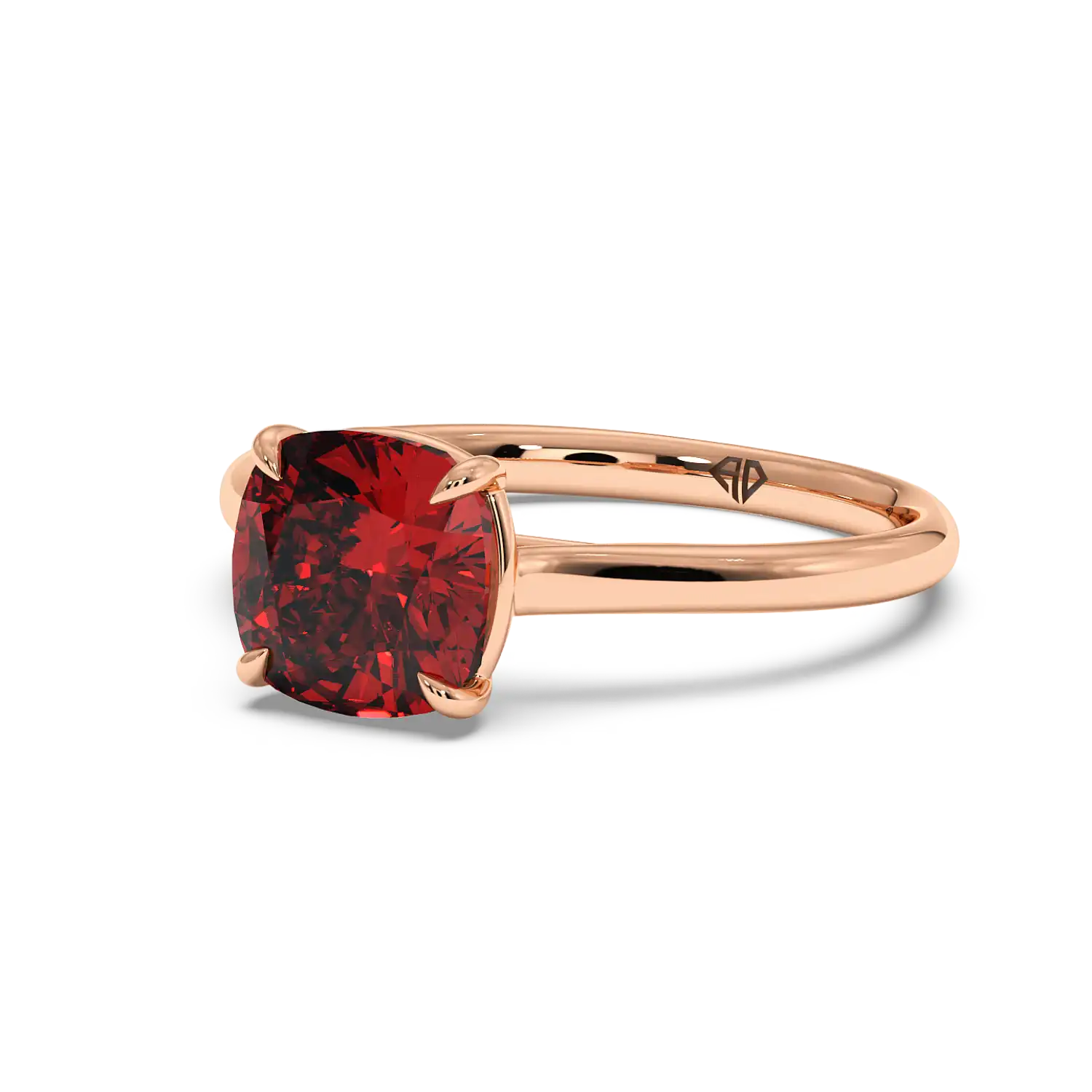 18K Rose Gold Poppy Plain Shank Engagement Ring