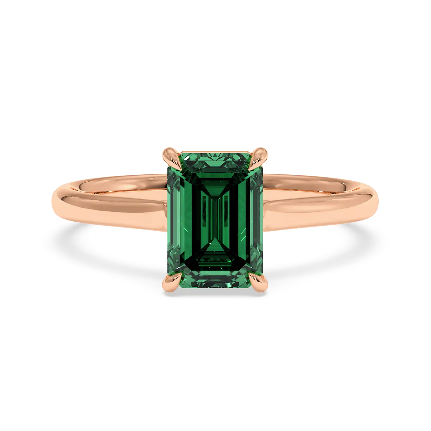 18K Rose Gold Poppy Plain Shank Engagement Ring