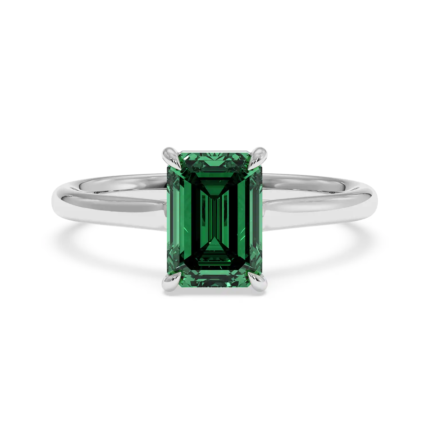 Platinum Poppy Plain Shank Engagement Ring