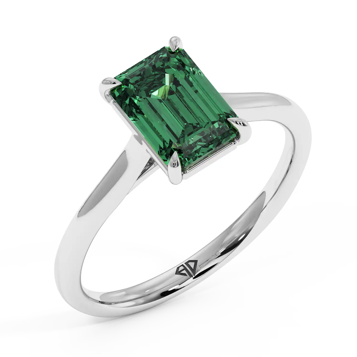 Platinum Poppy Plain Shank Engagement Ring