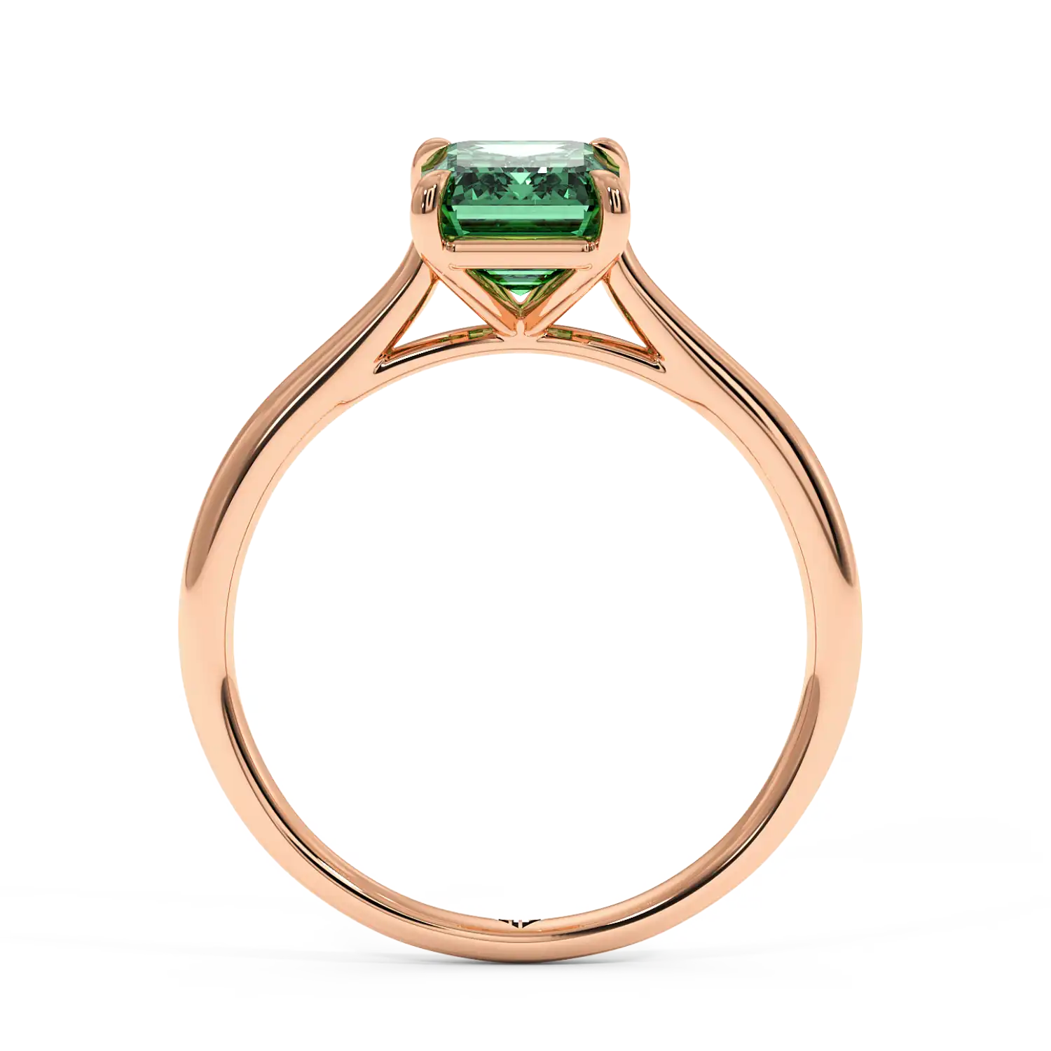 18K Rose Gold Poppy Plain Shank Engagement Ring