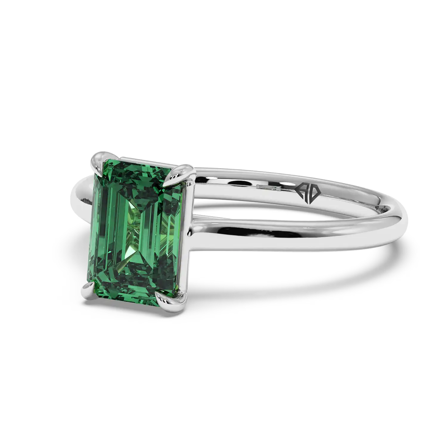 Platinum Poppy Plain Shank Engagement Ring