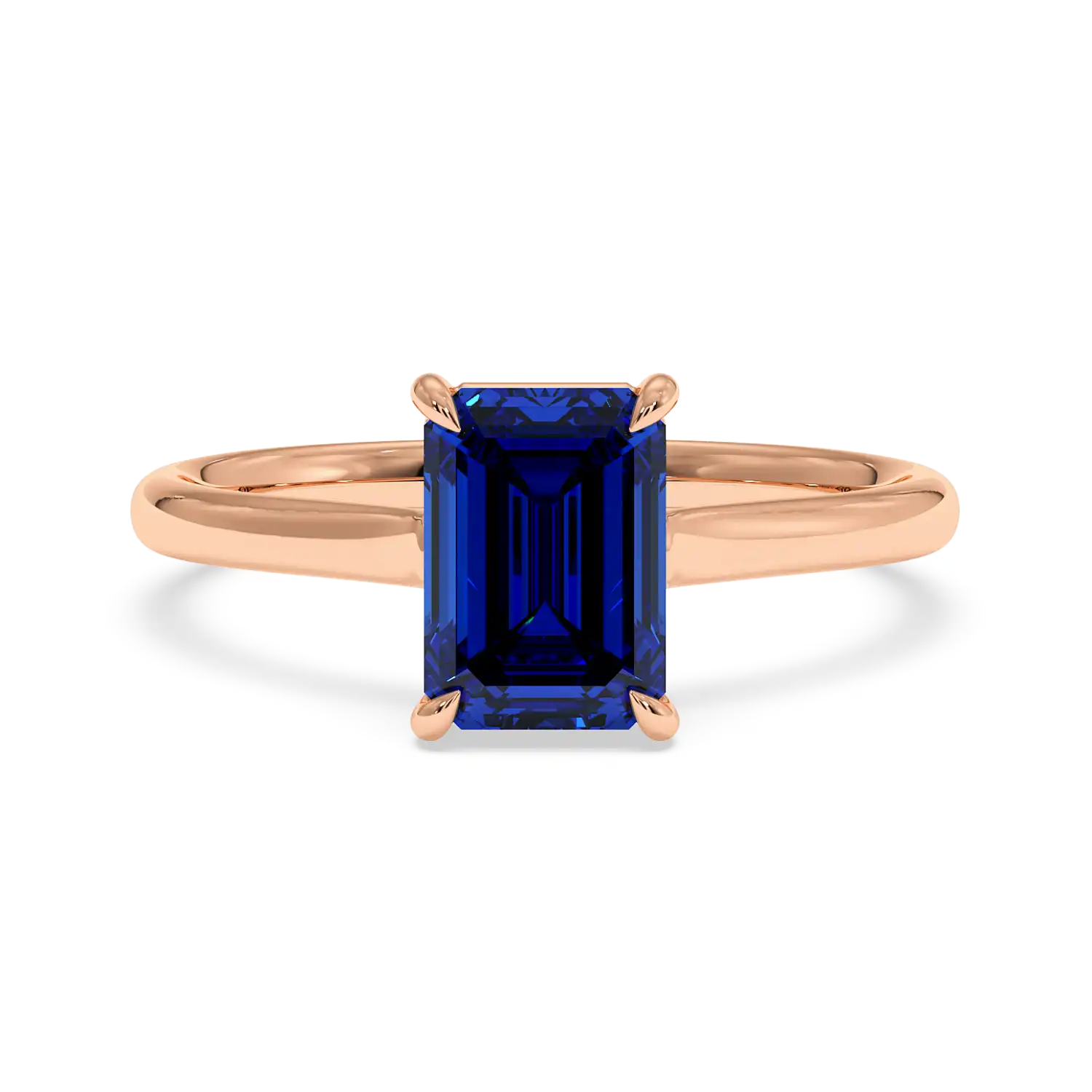 18K Rose Gold Poppy Plain Shank Engagement Ring