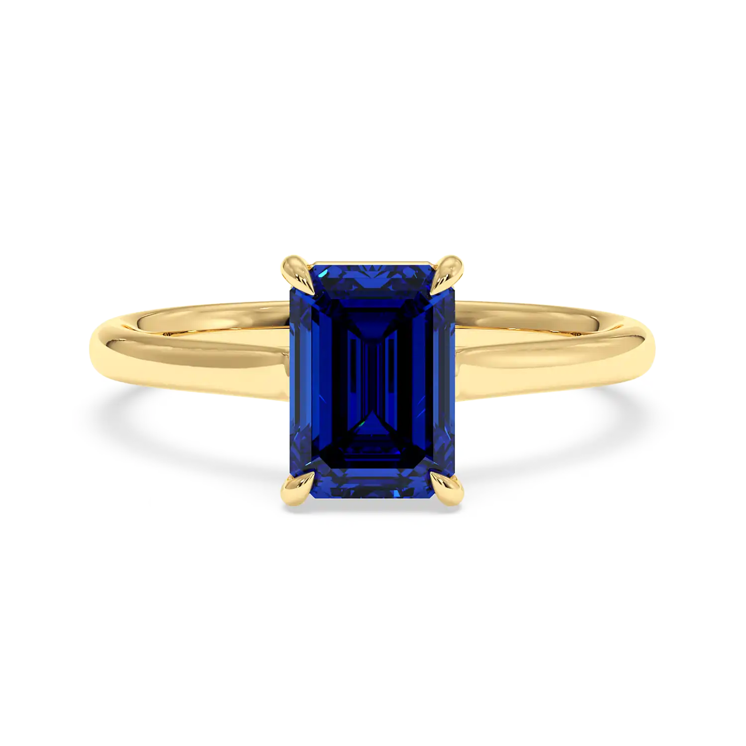 18K Yellow Gold Poppy Plain Shank Engagement Ring