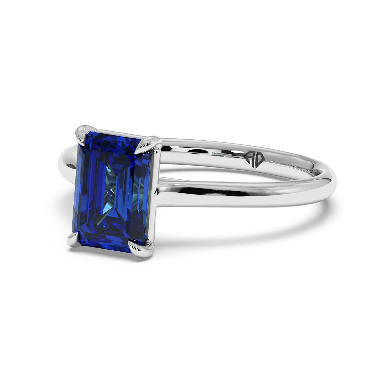 Platinum Poppy Plain Shank Engagement Ring