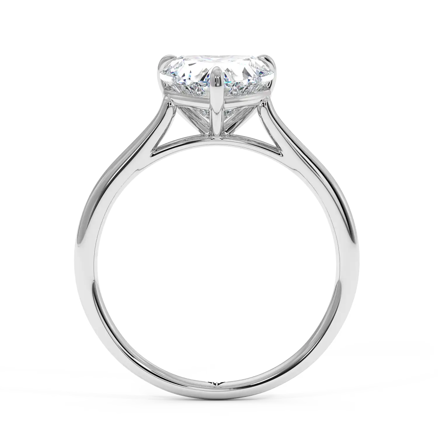 18K White Gold Poppy Plain Shank Engagement Ring