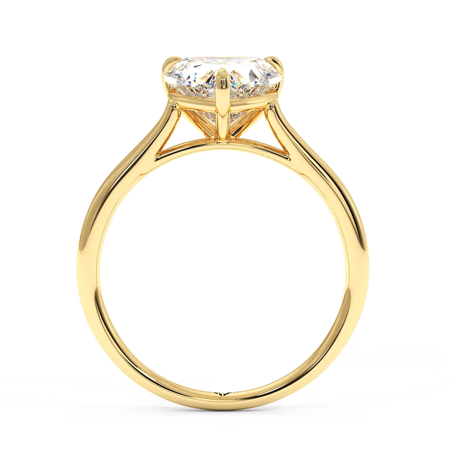 18K Yellow Gold Poppy Plain Shank Engagement Ring