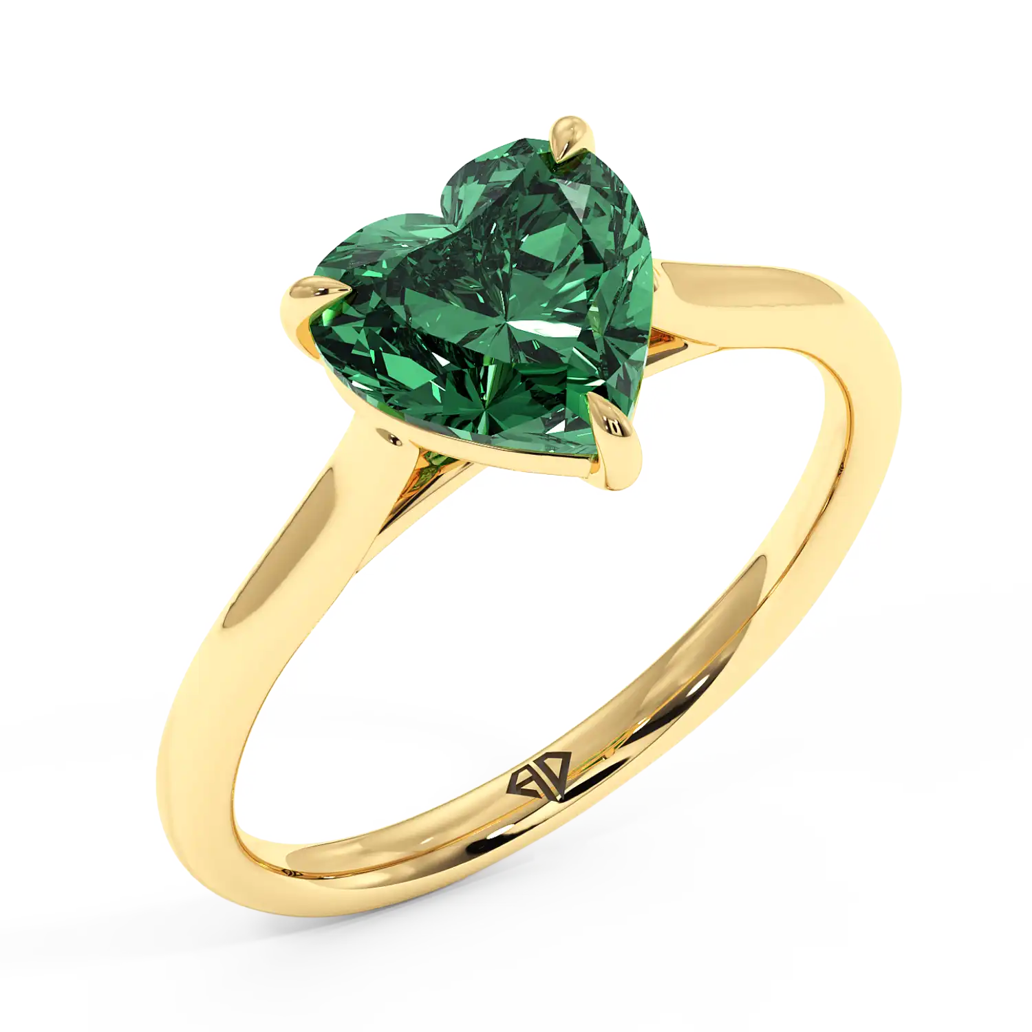 18K Yellow Gold Poppy Plain Shank Engagement Ring