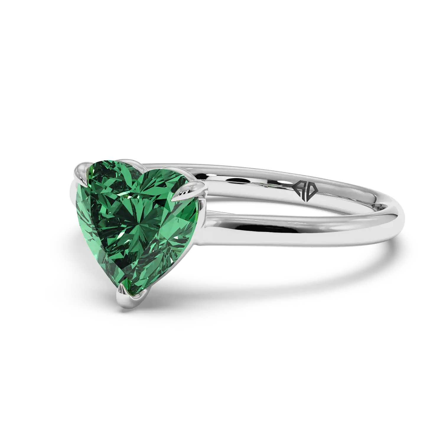 18K White Gold Poppy Plain Shank Engagement Ring