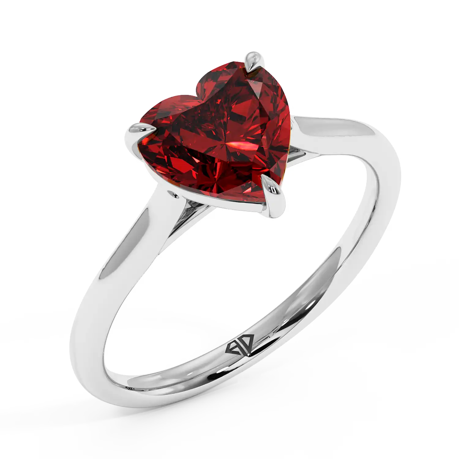 Platinum Poppy Plain Shank Engagement Ring