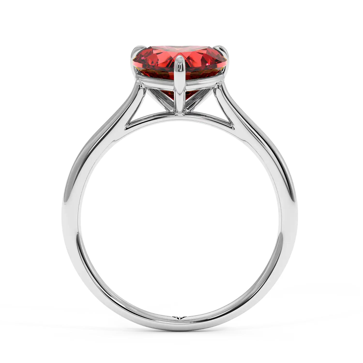 Platinum Poppy Plain Shank Engagement Ring