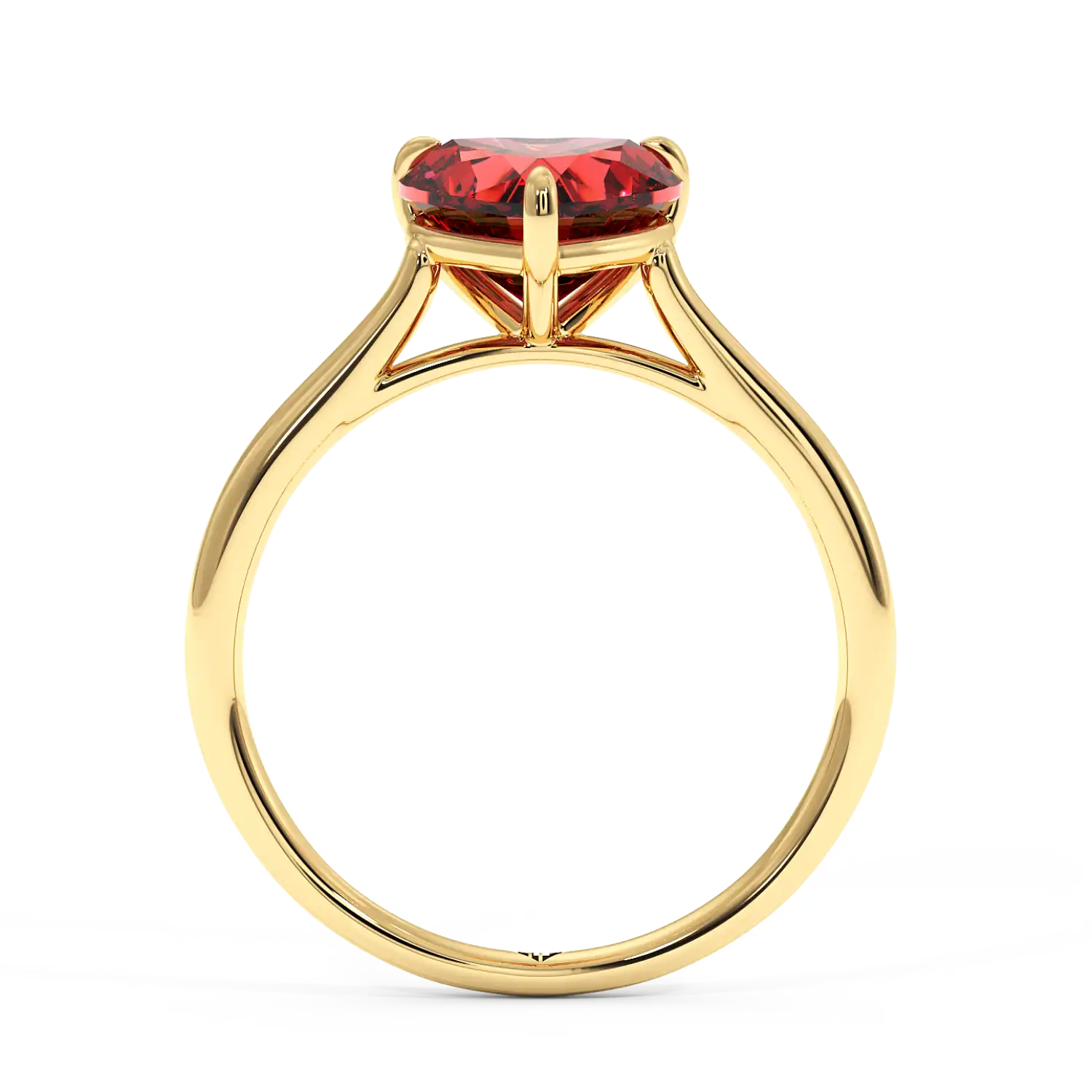 18K Yellow Gold Poppy Plain Shank Engagement Ring
