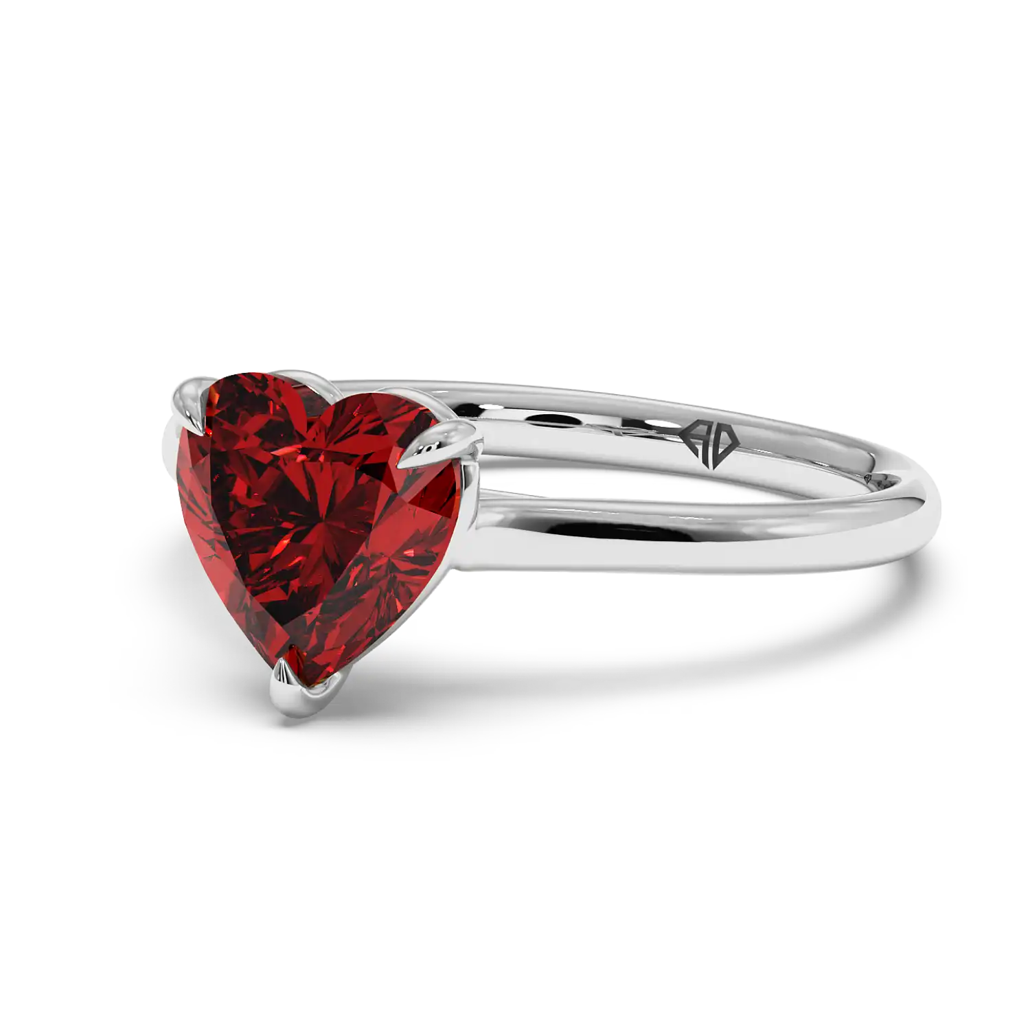 Platinum Poppy Plain Shank Engagement Ring