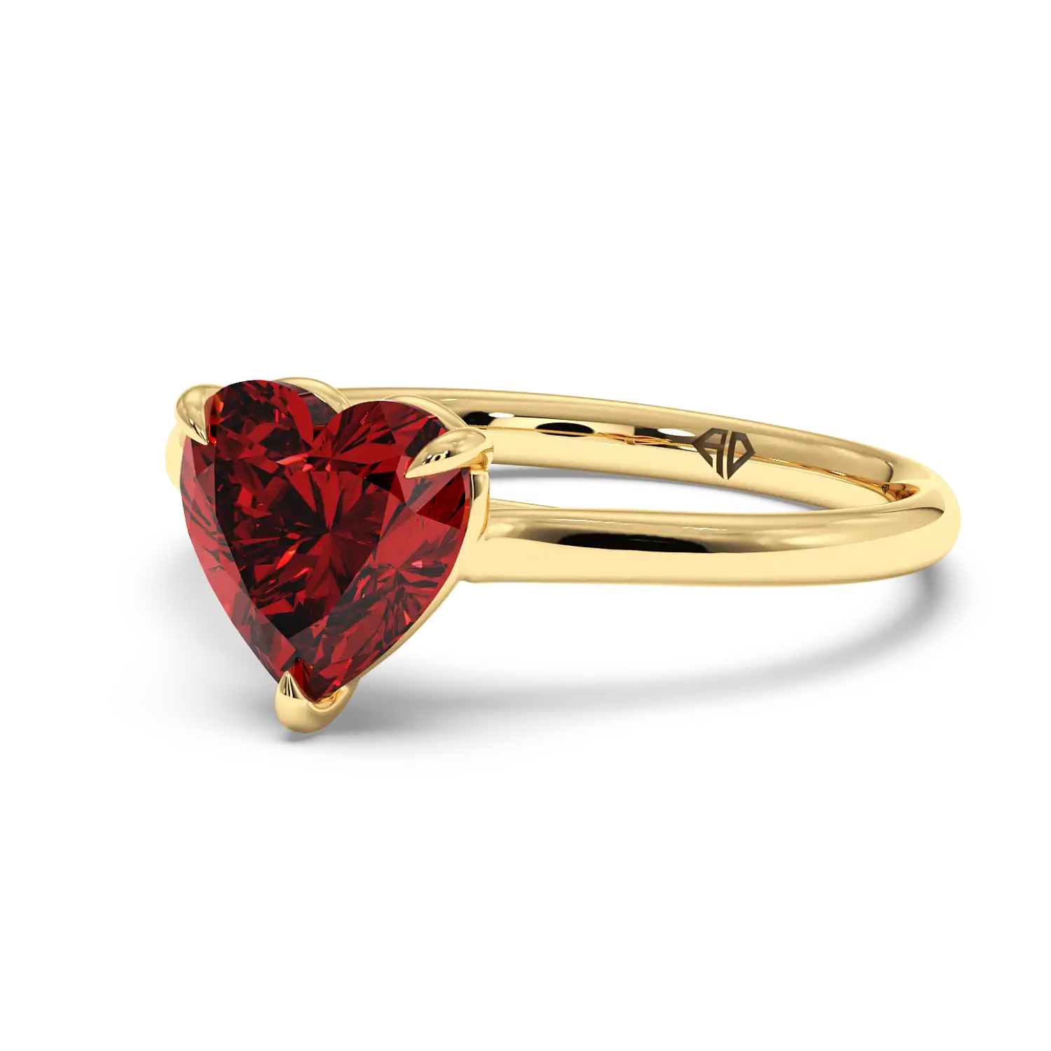 18K Yellow Gold Poppy Plain Shank Engagement Ring