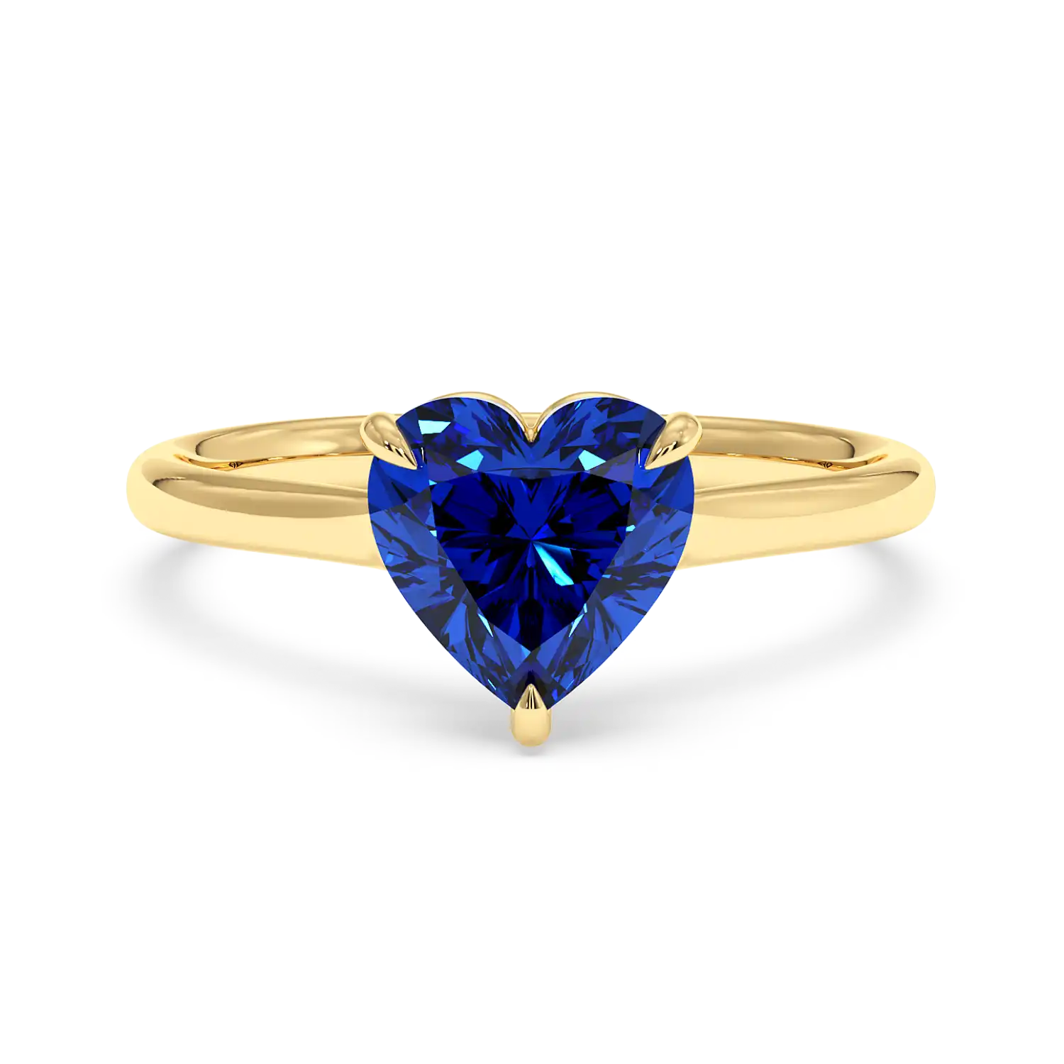 18K Yellow Gold Poppy Plain Shank Engagement Ring