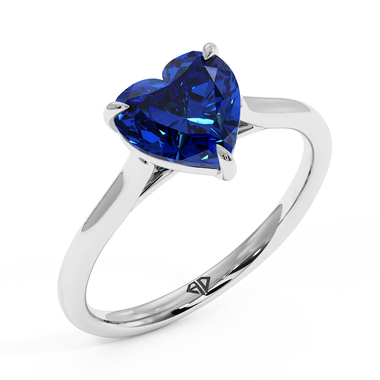 Platinum Poppy Plain Shank Engagement Ring