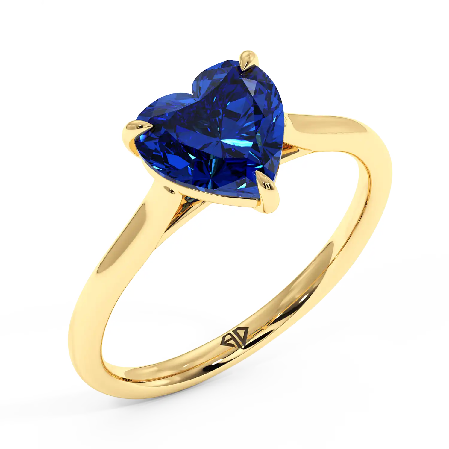 18K Yellow Gold Poppy Plain Shank Engagement Ring