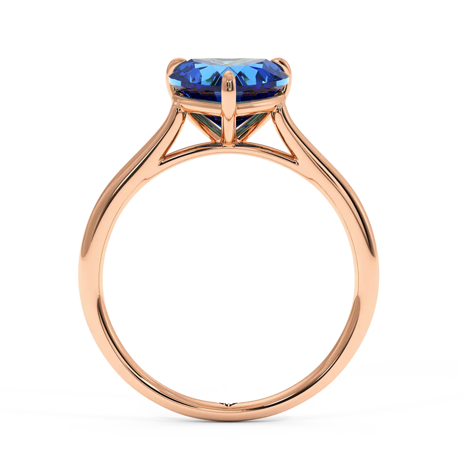 18K Rose Gold Poppy Plain Shank Engagement Ring