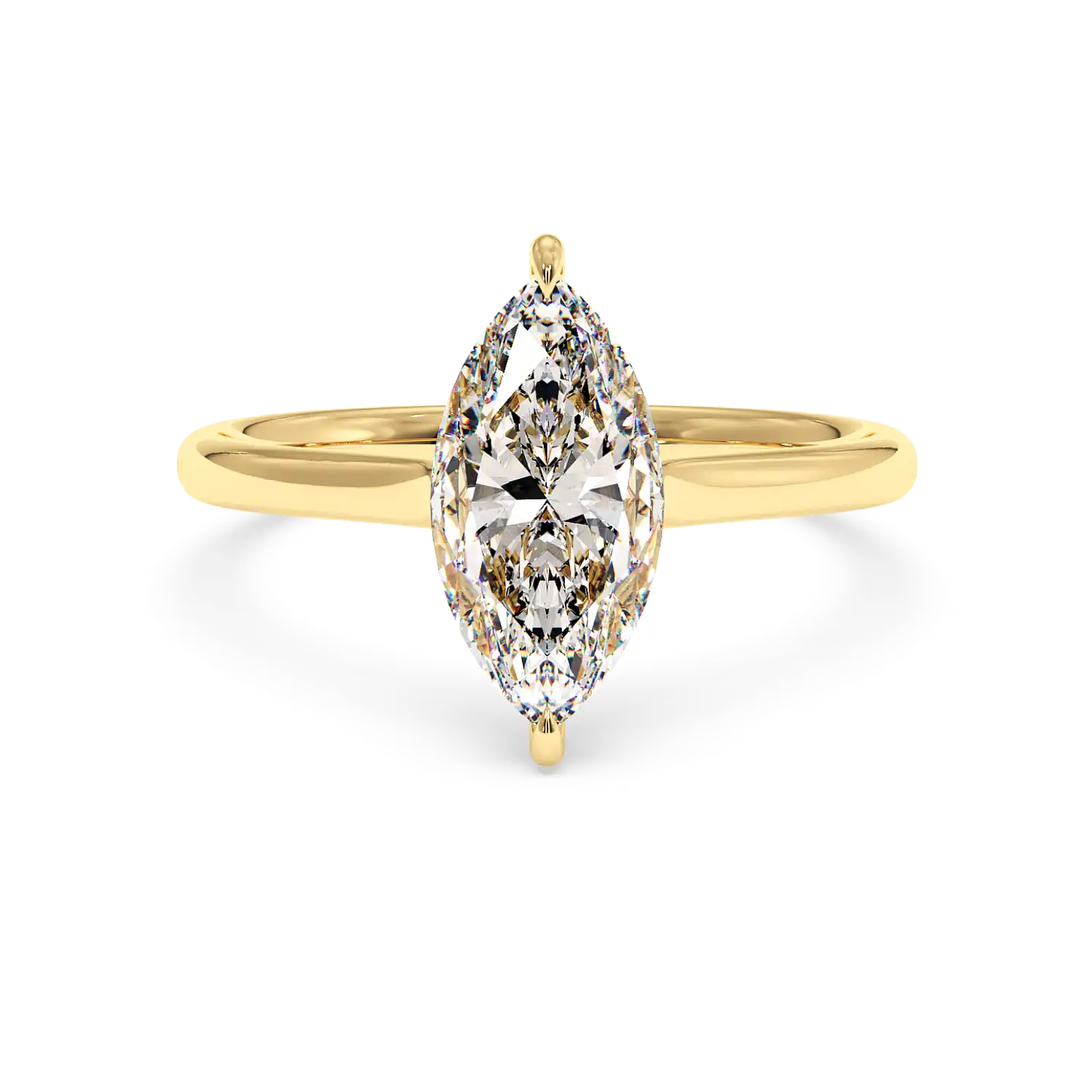 18K White Gold Poppy Plain Shank Engagement Ring