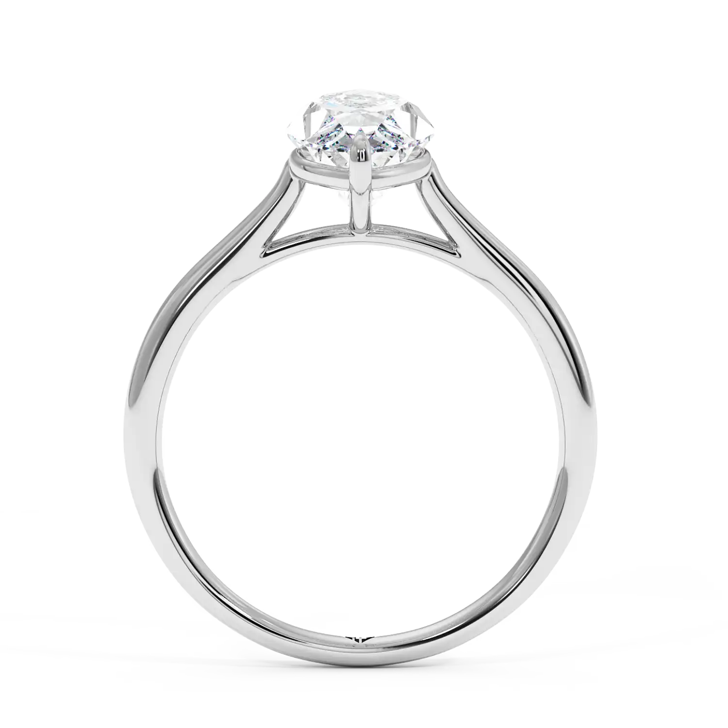 18K White Gold Poppy Plain Shank Engagement Ring