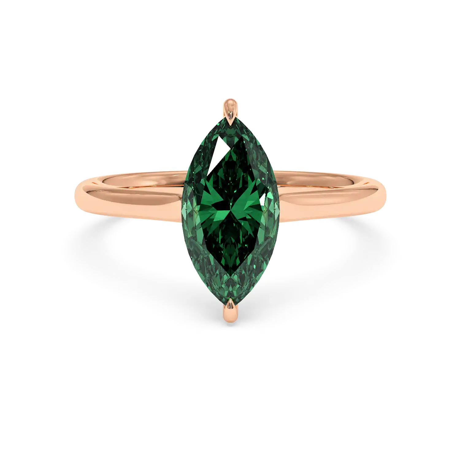 18K Rose Gold Poppy Plain Shank Engagement Ring