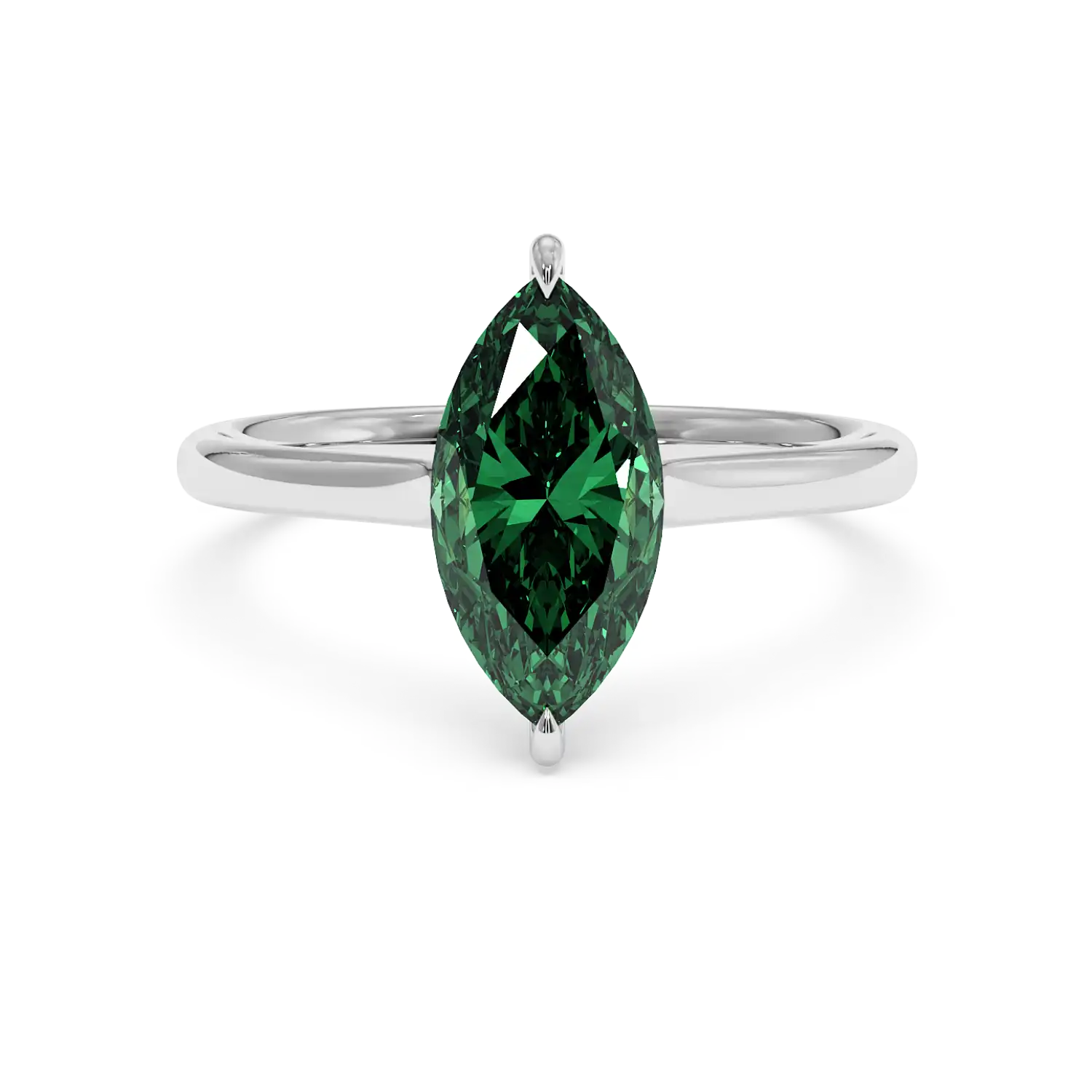 Platinum Poppy Plain Shank Engagement Ring